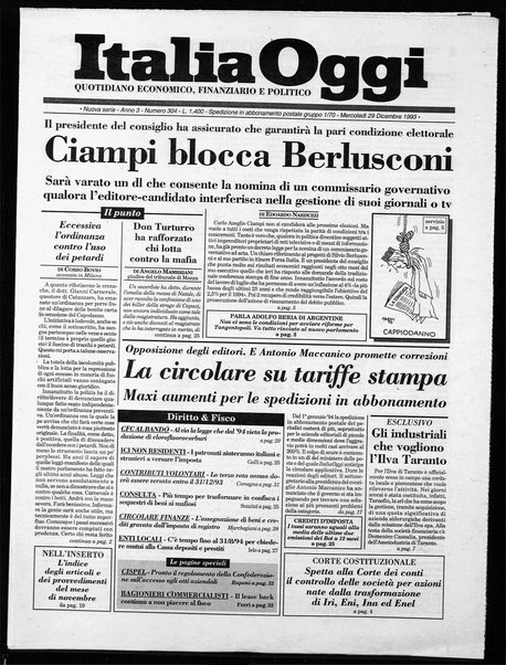 Italia oggi : quotidiano di economia finanza e politica